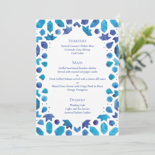 Blue Tegel Coastal Wedding Menu (Staand voorkant)