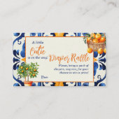 Blue Tegel Cutie Sinaasappel Citrus Baby shower Ga Informatiekaartje (Voorkant)