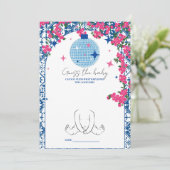 Blue Tegel Disco Raad de baby shower Game kaart (Staand voorkant)