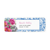 Blue Tegel Disco Vrijgezellenfeest retour adreslab Etiket (Voorkant)