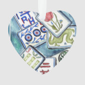 Blue tegel heart ornament (voorkant)