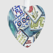 Blue tegel heart ornament (voorkant)