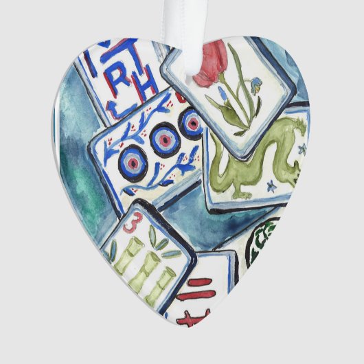 Blue tegel heart ornament (voorkant)