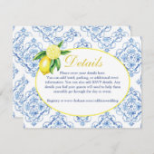 Blue Tegel Italy Floral Lemon Details Kaart (Voorkant / Achterkant)