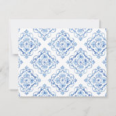 Blue Tegel Italy Floral Lemon Response Kaart (Achterkant)