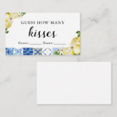 Blue Tegel Lemon Hoeveel Kisses Vrijgezellenfeest  Plaatskaartje (Voorkant / Achterkant)