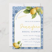 Blue tegel Lemon thema Main squeeze Vrijgezellenfe Kaart (Voorkant)