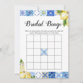 Blue Tegel Lemon Vrijgezellenfeest Bruids Bingospe Kaart (Voorkant)