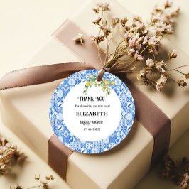 Blue tegel Lemon Vrijgezellenfeest Dank u Bedankjes Labels