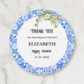 Blue tegel Lemon Vrijgezellenfeest Dank u Bedankjes Labels (Voorkant)