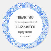Blue tegel Lemon Vrijgezellenfeest Dank u Ronde Sticker (Voorkant)