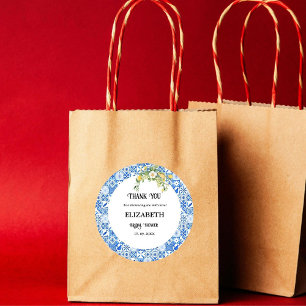 Blue tegel Lemon Vrijgezellenfeest Dank u Ronde Sticker