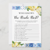 Blue Tegel Lemons die weet de bruid beste spel Kaart (Voorkant)