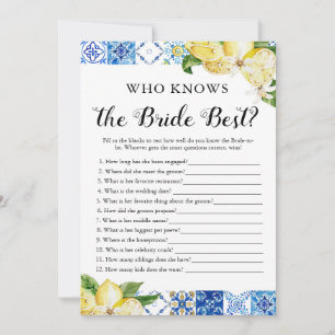 Blue Tegel Lemons die weet de bruid beste spel Kaart