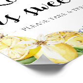 Blue Tegel Lemons Love is Sweet Treat Favor Sign Poster (Hoek)