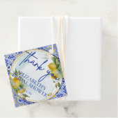 Blue Tegel Lemons Script Bedankt Vrijgezellenfeest Bedankjes Labels (In situ)