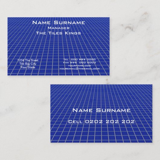 Blue Tegel Visitekaartje (Voorkant / Achterkant)