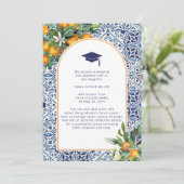 Blue tegels Afstuderen Aankondiging (Staand voorkant)