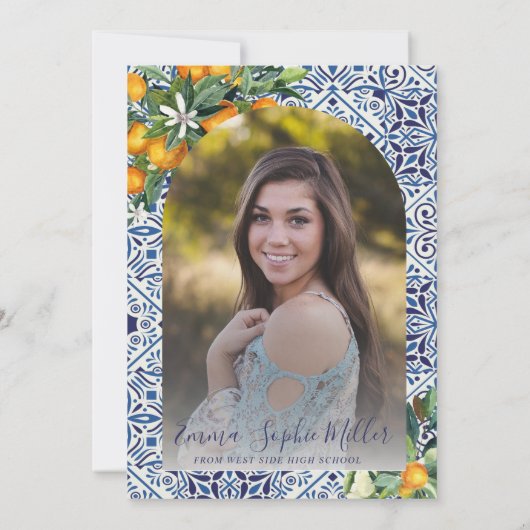 Blue tegels Afstuderen Aankondiging (Achterkant)