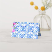 Blue Tegels Bougainvillea Mediterraan thema Plaatskaartje (Achterkant)