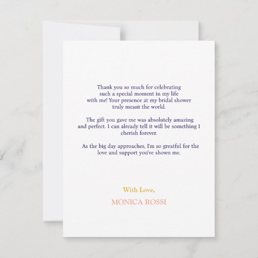 Blue Tegels Lemon Grazie Mille Vrijgezellenfeest Bedankkaart (Achterkant)