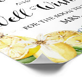 Blue Tegels Lemons Advies en Well Wishes Sign Poster (Hoek)