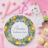 Blue tegels Lemons Afstuderen Papieren Bordje (Feest)