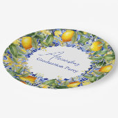 Blue tegels Lemons Afstuderen Papieren Bordje (Gekanteld)