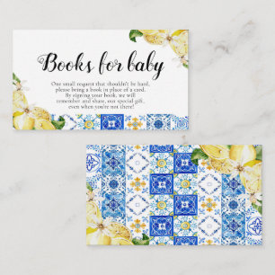 Blue Tegels Lemons Baby shower Boeken voor Baby Ka Informatiekaartje