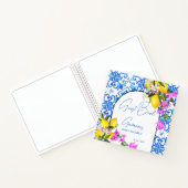 Blue Tegels Lemons Bougainvillea gastenboek Notitieboek (Binnen)