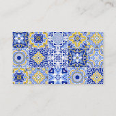 Blue tegels Lemons bruiloft Informatiekaartje (Achterkant)