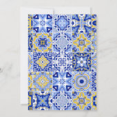 Blue tegels Lemons bruiloft Kaart (Achterkant)