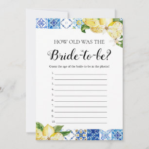 Blue Tegels Lemons Hoe oud was het bruidsspel Kaart