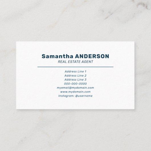 Blue Tegels - Makelaar Visitekaartje (Achterkant)