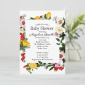 Blue tegels Mediterraan Patroon Baby shower Kaart (Staand voorkant)