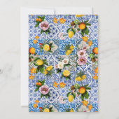 Blue tegels Mediterraan Patroon Baby shower Kaart (Achterkant)