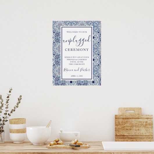 Blue tegels Unplugged Ceremony Poster (Keuken)
