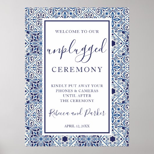 Blue tegels Unplugged Ceremony Poster (Voorkant)