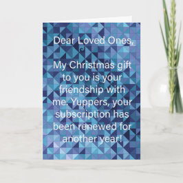 Blue Temperature Quilt Snarky Christmas Card Feestdagen Kaart