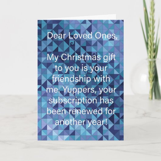 Blue Temperature Quilt Snarky Christmas Card Feestdagen Kaart (Voorkant)