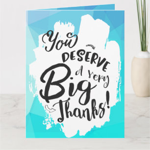 Blue Tempest Typography Giant Thank You Card Bedankkaart