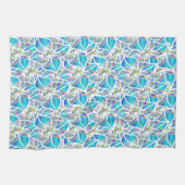 Blue Tender  Flowers Patroon Theedoek (Horizontaal)