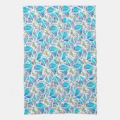 Blue Tender  Flowers Patroon Theedoek (Verticaal)