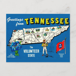  Blue Tennessee Kaart Briefkaart