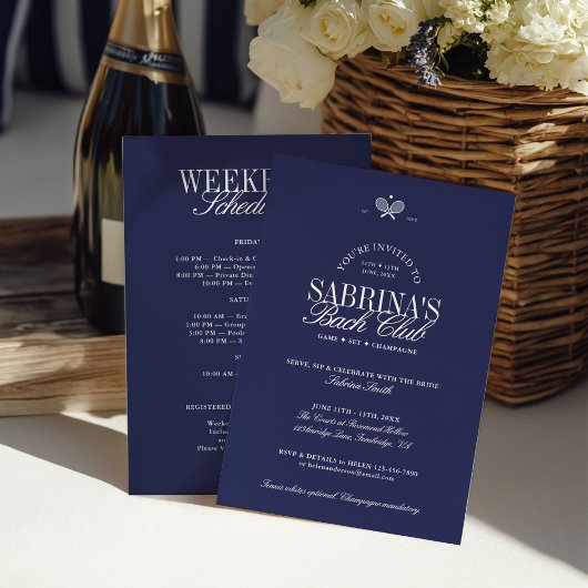 Blue Tennis Bachelorette Weekendschema Kaart