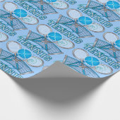 Blue Tennis Ball Game Cadeaupapier (Hoek)