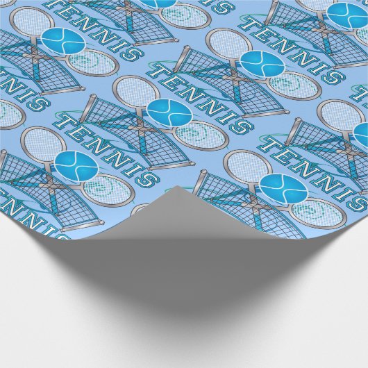 Blue Tennis Ball Game Cadeaupapier (Hoek)