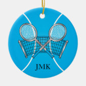 Blue Tennis Ball | Personaliseren Keramisch Ornament (Voorkant)