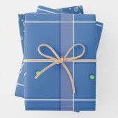 Blue Tennis Court Preppy Modern Tennis Player Inpakpapier Vel (In situ)