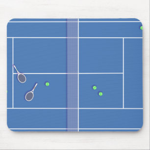 Blue Tennis Court Preppy Modern Tennis Player Muismat